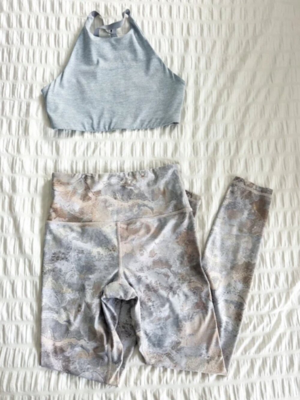 Workout Outfit Set Athleta Elation Leggings Strappy Back XS Small